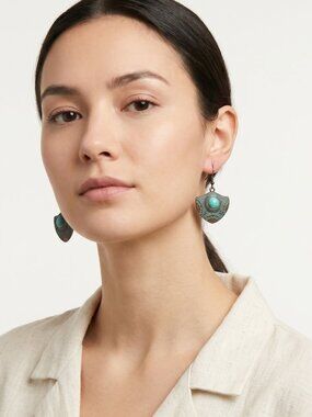 *Bronze Medallion Earrings: Turquoise Patina